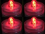Bright Led Underwater Submersible Waterproof Floral Decoration Tea Light Candle for Wedding/party/ Xmas Decoration ( 10 pack Red circle-shaped )