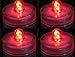 Bright Led Underwater Submersible Waterproof Floral Decoration Tea Light Candle for Wedding/party/ Xmas Decoration ( 10 pack Red circle-shaped )