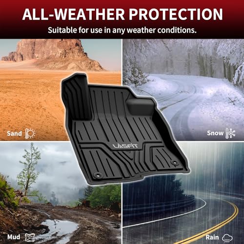 LASFIT 𝐈𝐧𝐣𝐞𝐜𝐭𝐢𝐨𝐧 𝐌𝐨𝐥𝐝𝐞𝐝 Floor Mats for Honda Civic 2022-2026 (Not Fit Hybrid) / for Acura Integra 2023-2026, 𝐍𝐨-𝐂𝐮𝐫𝐥𝐢𝐧𝐠 TPE All Weather Car Liners, 10+ Years Lifespan