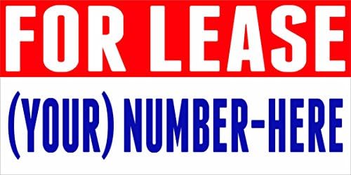 3' X 8' For Lease Sign Banner 13oz Vinyl Full Color Banner Hemmed & Grommets Indoor / Outdoor