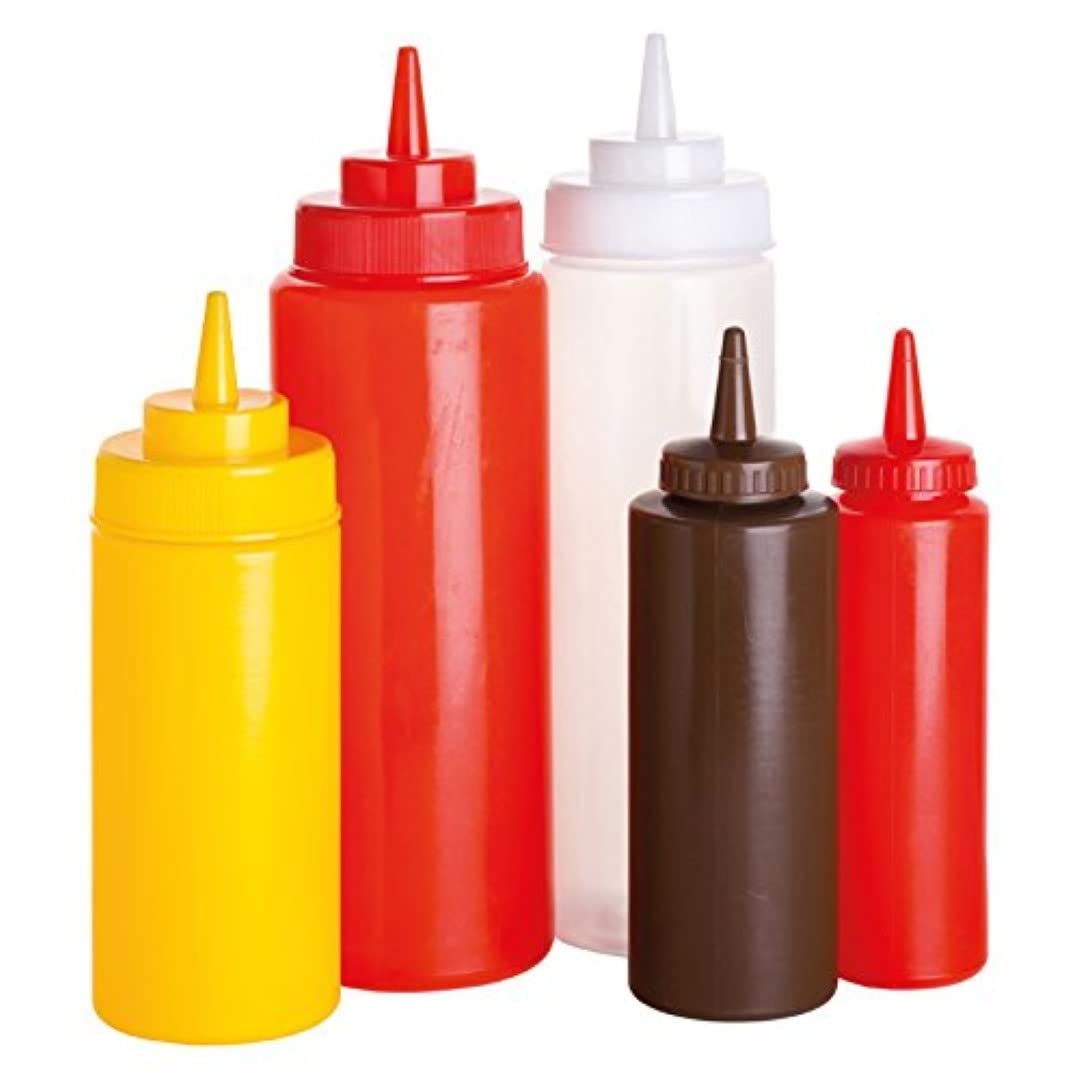 Utopia F61016 Squeeze Bottles, Squeeze Sauce Bottle, 12 oz., 34 cL, Clear (Pack of 12)