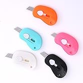 MEISO 5 Pcs Mini Retractable Utility Knife,Cutter Letter Opener Envelope Slitter Set Mail Opener - Random Color