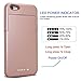 iPhone 6S 6 Battery Case 3800mAh, Rechargeable External Battery Extended Power Charger Protective Charging Case for iPhone 6 6S 4.7 inch Portable Power Bank Cover Backup Juice Bank - Rose Gold