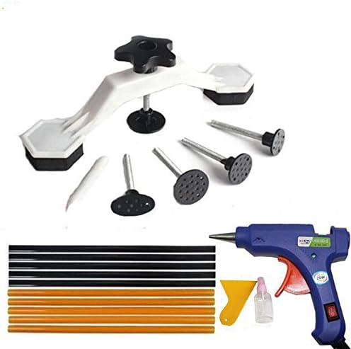 Auto Dent Repair Tools Hail Dent Removal Tools Set,110V-240V 20W Glue Gun,Bridge Puller,Glue Tabs,Glue Sticks,Dent Removal Pen etc. (18pcs)