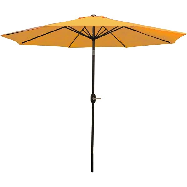 Amazon Com Sundale Outdoor 7 Ft Solar Powered 24 Led Lighted Patio Umbrella Table Market Umbrella With Crank And Push Button Tilt For Garden Deck Backyard Pool 8 Steel Ribs Polyester Canopy