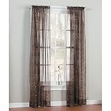2 PANELS LEOPARD SHEER WINDOW CURTAIN 55