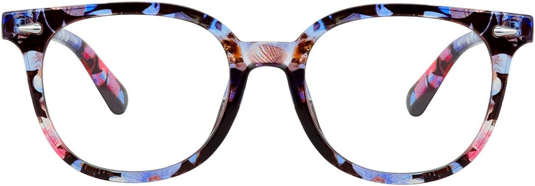 STORYCOAST Blue Light Blocking Glasses Computer Glasses Lightweight Gaming Eyeglasses Frames Eyewear for Men Women Anti Eye Strain UV400 (Floral)