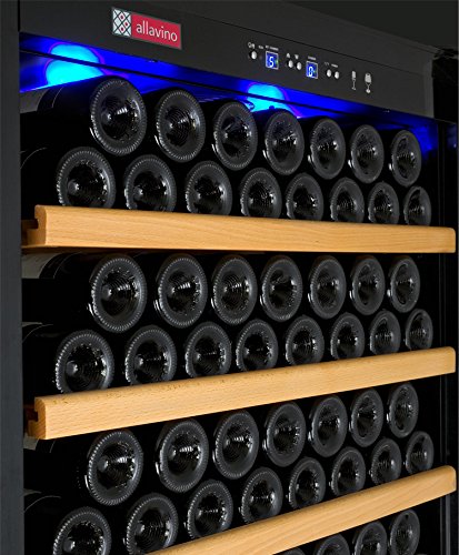 Allavino-Vite-2X-YHWR305-1BT-Wine-Refrigerator-610-Bottle-Capacity-Side-by-Side-with-Black-Doors