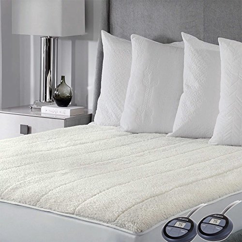 Sunbeam Premium Sherpa Electric Heated Mattress Pad - Queen Size