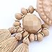 Boderier Bohemian Statement Thread Tassel Chandelier Drop Dangle Earrings with Cassandra Button Stud (Brown)