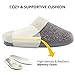Women's Cozy Woolen Yarn Knitted Slippers Memory Foam Plush Lining Slip-On House Shoes w/Anti-Slip Sole, Indoor/Outdoor (Large/9-10 B(M) US, Gray)