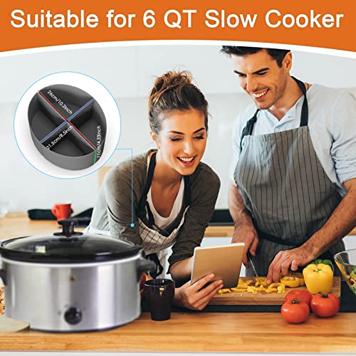 Slow Cooker Liners, Silicone Slow Cooker Liner Slow Cooker Divider Insert BPA Free, Dishwasher Safe Fit 6QT (4)