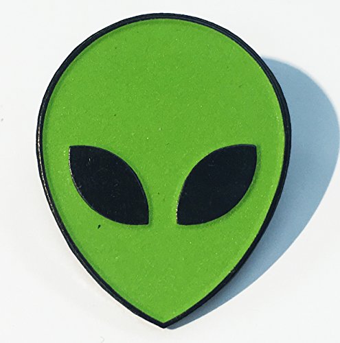 Alien head glow in the dark face area 51 enamel lapel pin