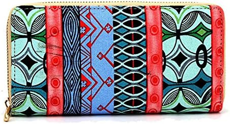 VOCUS Womens Long Zipper Wallet Boho Card Phone Holder Multifunctional Clutch Bag Cash Purse