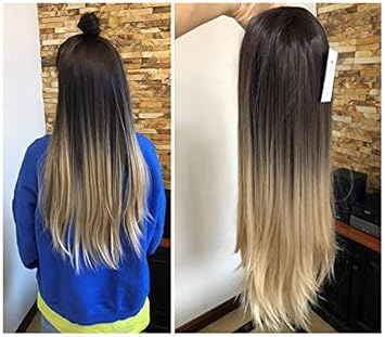 Amazon Com 24 Inches No Front Parting Half Head Wig Long Wavy