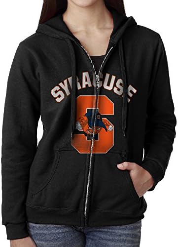 YUNIEFA Women's Syracuse University Full Zip Hoodie Jackets Black Size M