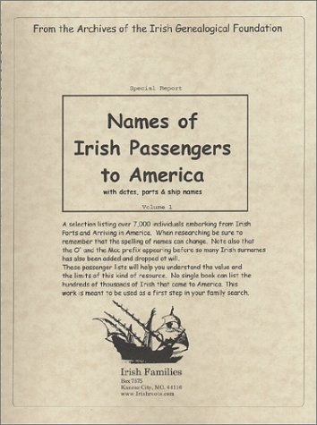 Names of Irish Passengers to America
