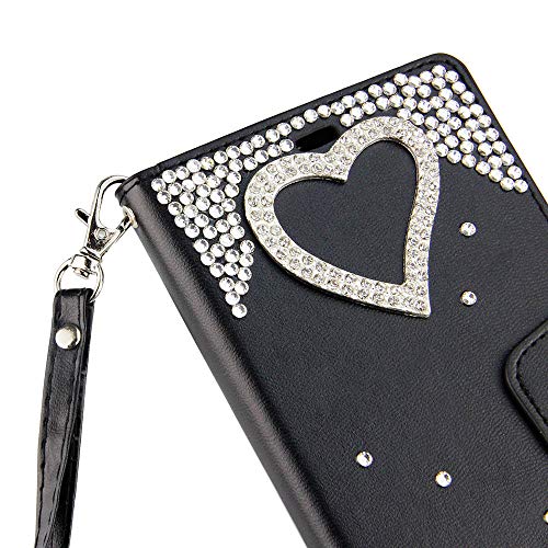 LG Stylus 4, Stylo 4 [El Lumiere Treasure Wallet Case] Multi-Card Slot Wallet Case [Drop Protection] Premium Leather [Kickstand Feature] (T-Heart Black) - Thumbnail 5