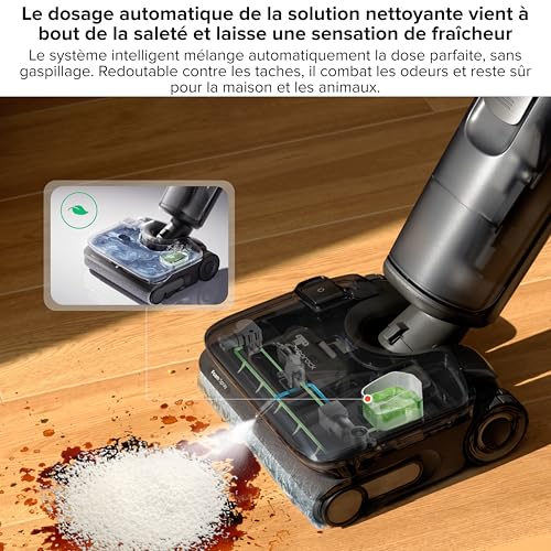 F25 ACE Pro Aspirateur Laveur sans Fil, 25000Pa, JetFoaming Anti-Taches, Brosse Anti-Emmêlement, Design 180° à Plat, Auto-Nettoyage Eau Chaude & Séchage, 60 Min