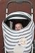 Baby Car Seat Canopy, Nursing & Shopping Cart Cover, Stroller Blanket | Stretchy& Lightweight Rayon Easy To Fold ; Carry | Front Pocket For Pacifier Storage & Bonus baby bib by she loves
