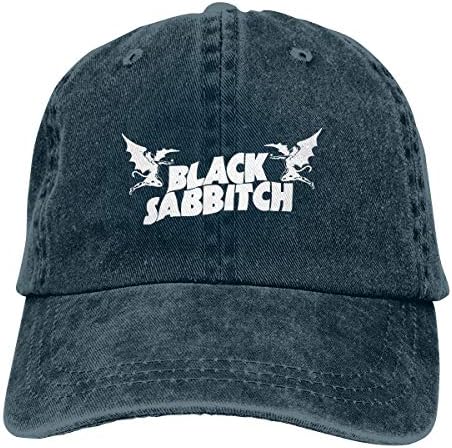 DADAJINN Black Sabbath Adjustable Ball Cotton Washed Denim Cap Black