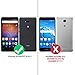 Huawei Ascend XT H1611 Case, with TJS [Tempered Glass Screen Protector] Dual Layer Shockproof Tough Brushed Hybrid Armor Drop Protection Case Cover (Not for Huawei Ascend XT2 H1711) (Black)