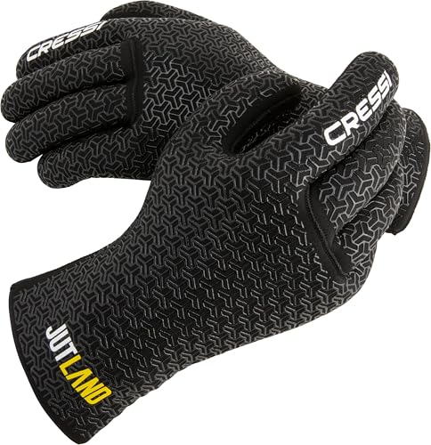 Cressi Jutland Gloves 5mm - Neoprene Diving Gloves Black 5mm Ultra Grip System, M/3, Unisex