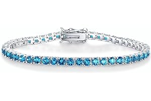 QUEENMOMENT Birthstone Tennis Bracelets for Women,3mm Cubic Zirconia Classic Tennis Bracelets Size 6.5-7.5 Inch Birthday Gifts Jewelry for Mother Wife Grandmother