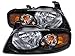 HEADLIGHTSDEPOT Black Housing Halogen Headlights Compatible With Nissan Sentra 2005-2006 SPEC-V Model Includes Left Driver and Right Passenger Side Headlamps