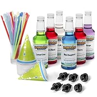 Hawaiian Shaved Ice 6 Flavor Fun Pack | Includes 6 Snow Cone Syrups [16oz Each] - Cherry, Grape, Blue Raspberry, Tiger