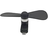 Pandawell OTG Micro USB Mobile Phone Fan Portable Dock Cool Cooler Rotating Fan for Samsung Galaxy S7, S7 Edge, LG G5 & Other Android Smart Phone (Black)
