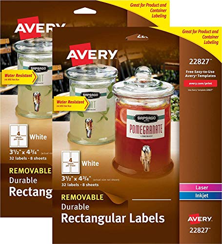 Avery Removable Labels for Laser & Inkjet Printers, 3.5