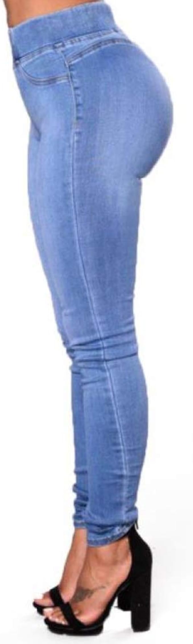 DIBAO Pantalones Vaqueros Ajustados Mujer Banda de Goma Pantalones de