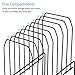 DESIGNA 4 Pack Metal Incline Sorter Vertical File Holder, Storage Organizer Folder Mail Magazine Letter Paper Book Filing Organization Display Rack Dividers,8 Compart,Black