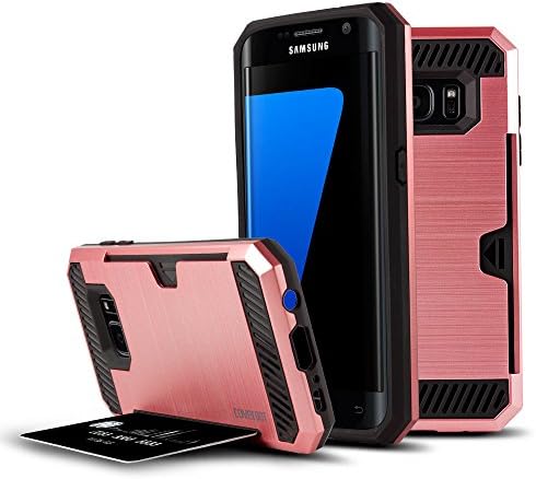 Galaxy S7 Case, CoverBot Galaxy S7 PocketBook Dual Protective Credit Card Case [Card Slot][Drop Protection] for Samsung Galaxy S7 - ROSE GOLD