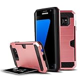 Galaxy S7 Case, CoverBot Galaxy S7 PocketBook Dual Protective Credit Card Case [Card Slot][Drop Protection] for Samsung Galaxy S7 - ROSE GOLD