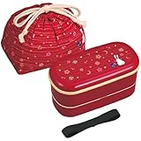 OSK Japanese Traditional Rabbit Moon Bento Box Set (with Chopsticks, Bento Bag) [Red]