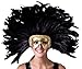 ZUCKER - Large Carnival Costume Feather Headdress - Black Halloween Mask Cosplay Party Hair Accessory