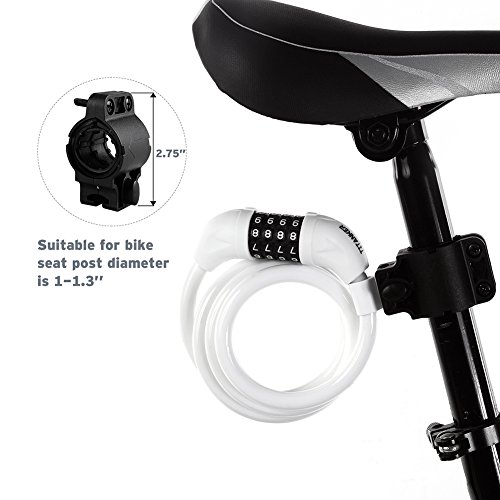 Titanker Bike Lock, Lock for Bike Locks with Combinations Resettable
