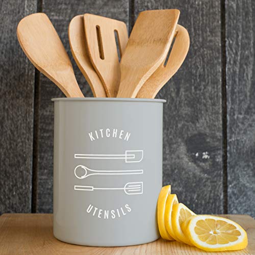 Now Designs Utensil Crock, Light Grey