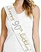 RhinestoneSash Happy 90th Birthday Gold Sash - Premium Quality 90th Birthday Party Supplies White Sash(Hppy90Bday Gld) WHT