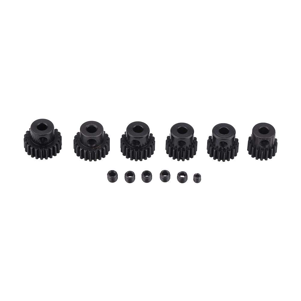 6Pcs RC Motor Gears, 7T-22T Motor Pinion Gears Parts Set Kit for 1/10 RC Car Motor