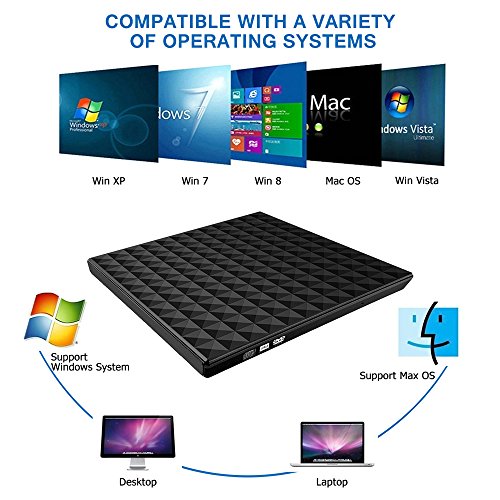 External-CD-Drive-for-Laptop-Vansky-Touch-Control-USB-30-Slim-External-DVD-Drive-CD-DVD-RW-Burner-Player-Writer-Rewriter-for-Mac-Windows-1087-Notebook-PC-Desktop-Macbook-Pro-Diamond-Surface