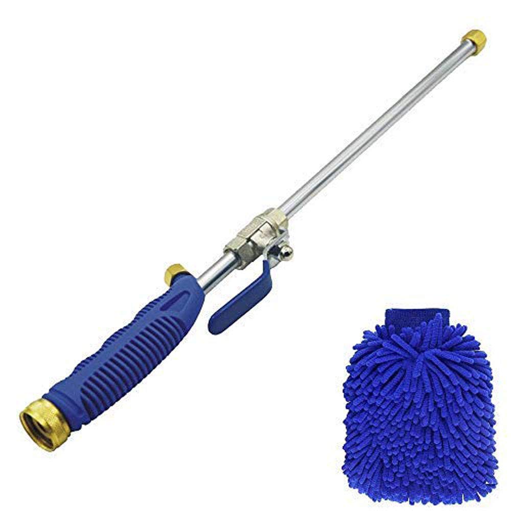 Buyplus Magic High Pressure Wand - Improved Hydro Water Jet, Power Washer Water Hose Nozzle, Glass Cleaner, Cleaning Gloves, Garden Sprayer Car Wash Window Washing, 2 Tips
