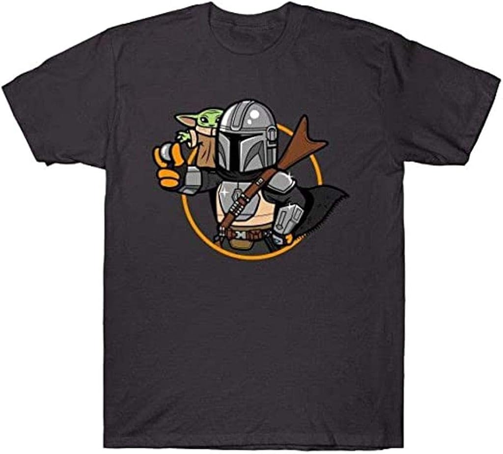 Amazon.com: Basic T-Shirts Men's Women's, Vault Mando and Child T Shirt Mandalorian T Shirt is 