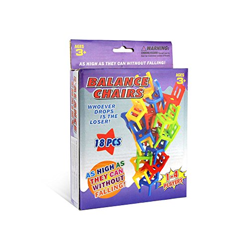 Jenilily Chairs Stacking Tower Balancing Game - Party Favor Stacking Toys - Pile-Up Suspend Family Board Games For Kids (18 Chair Toys Set)