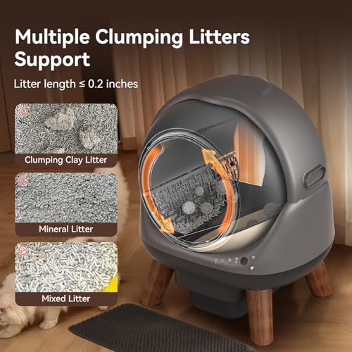 Self Cleaning Litter Box, ZHMZ G1 Automatic Cat Litter Box for Cats, Robot Cat Litter Box with Large Openning/Odor-Control/Dual Safety Protection