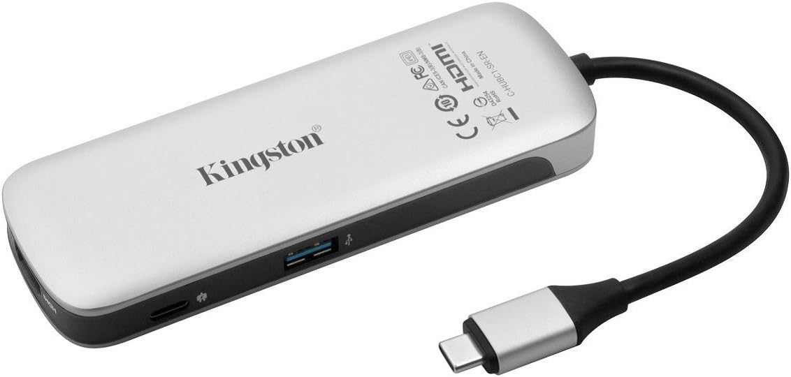 Kingston Nucleum USB C Hub, 7-In-1 Type-C-Adapter Hub Connect USB 3.0, 4K HDMI, SD and MicroSD-Card, USB Type-C Charging for MacBook, Chromebook, and Other USB Type-C devices: Computers & Accessories