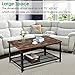 TomCare Coffee Table Rustic Cocktail Table Living Room Table with Storage Shelf MDF with Black Metal Frame Furniture Vintage Home Decor Large for Living Room Bedroom