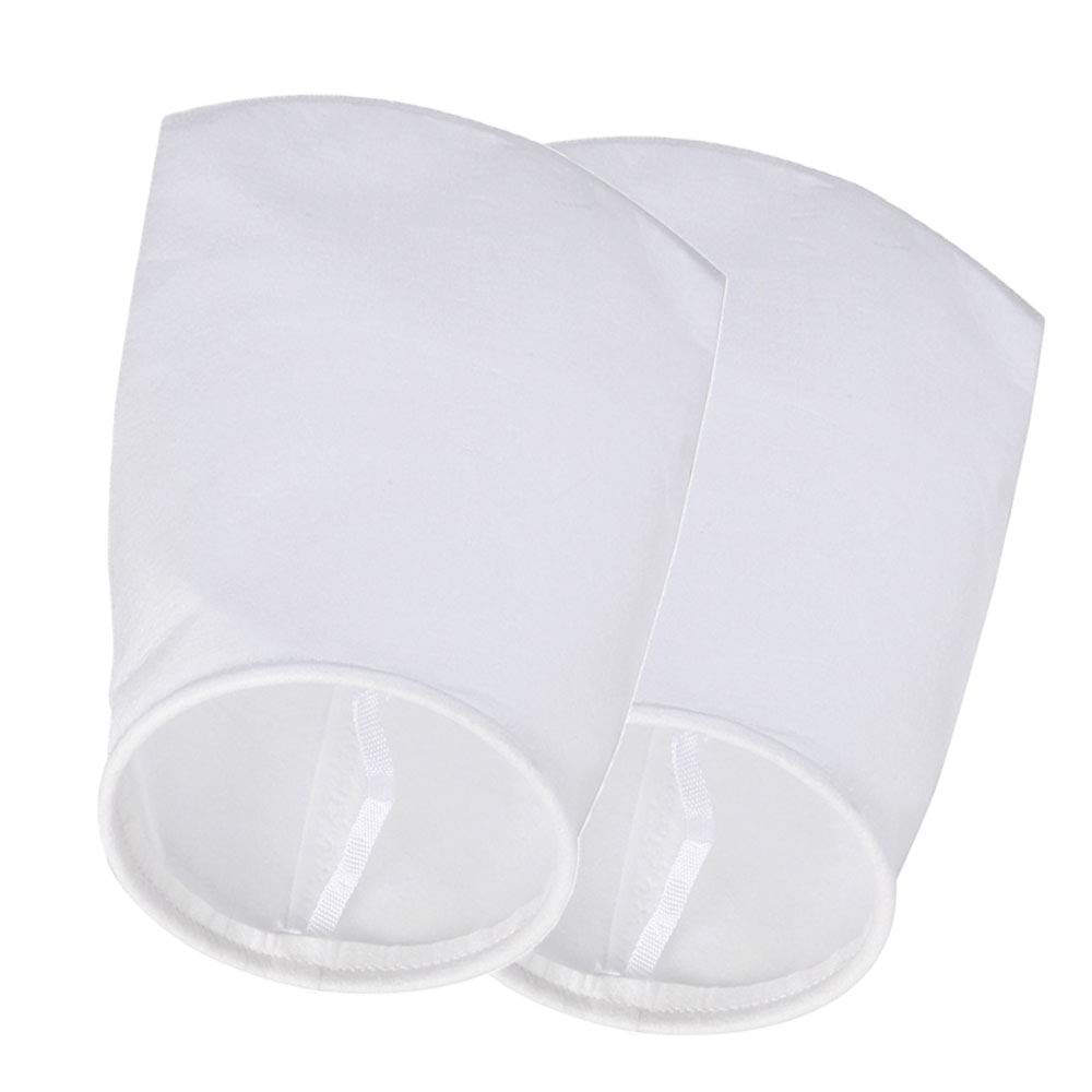 Honritone 10 Micron Filter Sock - 7 Inch Ring by 17 Inch Long - 2 Pack - Felt Filter Bags for Industrial, Aquarium Sump, Pond, Reef Tank, Chemicals (10 Micron - 7 Inch Steel Ring)